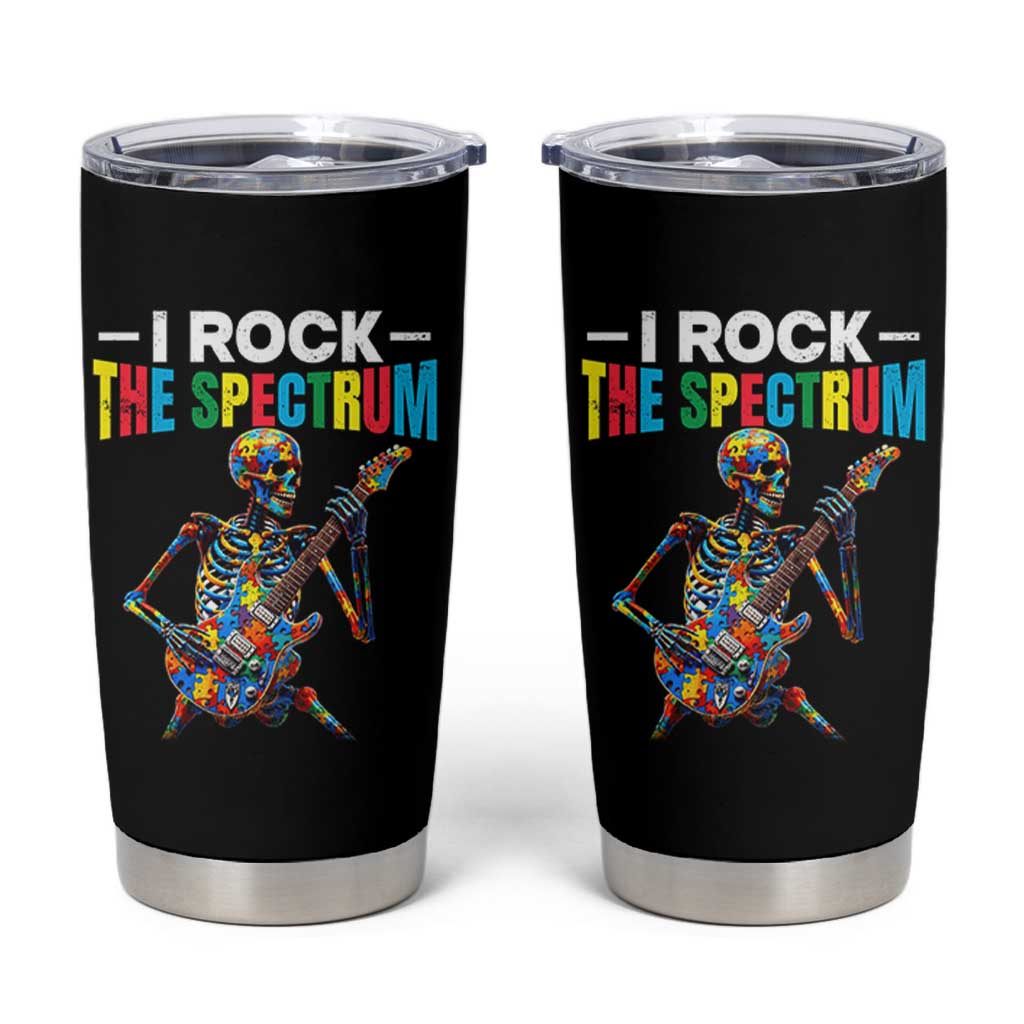 Autism Skeleton Rocker Tumbler Cup I Rock The Spectrum Autism Awareness