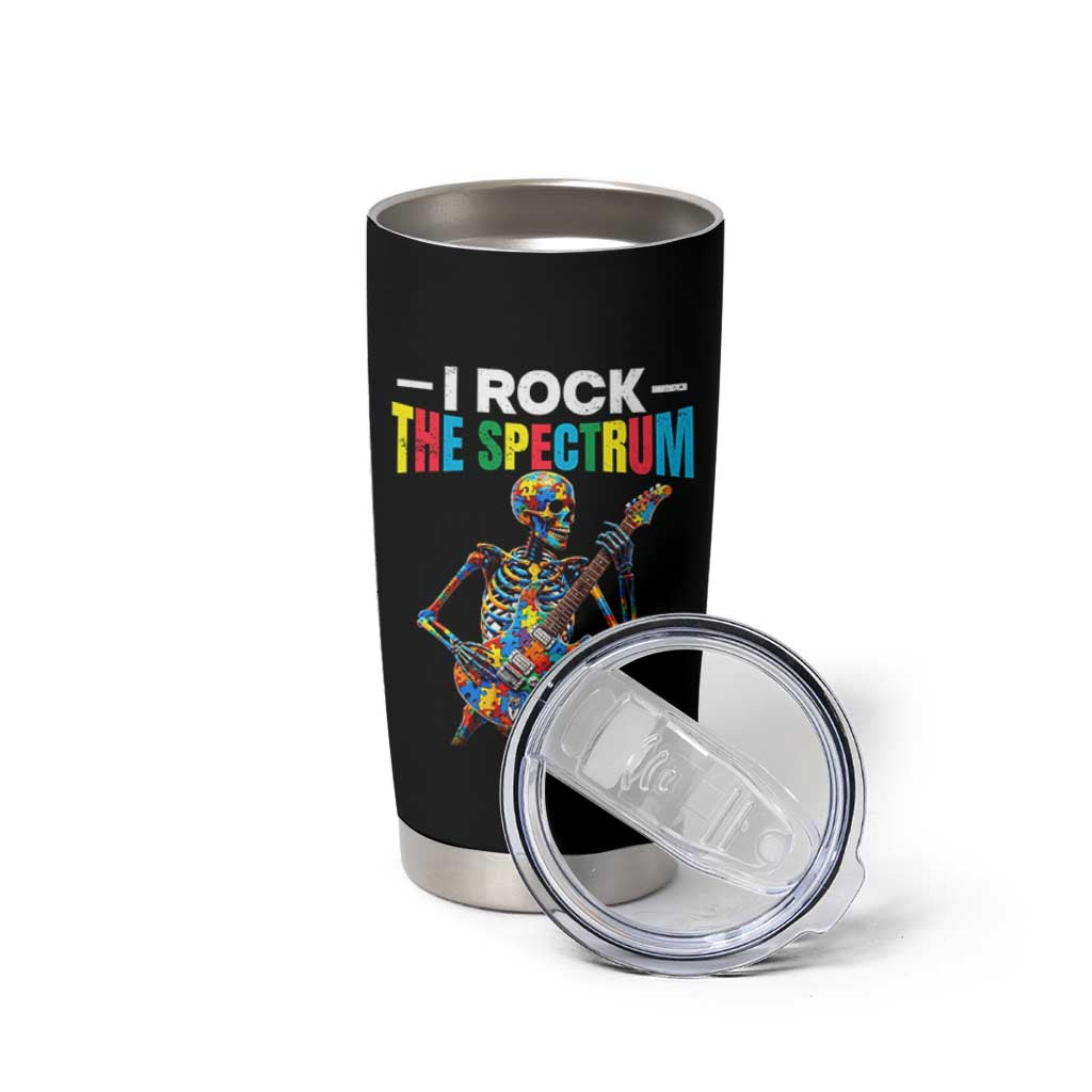 Autism Skeleton Rocker Tumbler Cup I Rock The Spectrum Autism Awareness