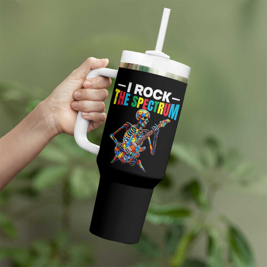 Autism Skeleton Rocker Tumbler With Handle I Rock The Spectrum Autism Awareness
