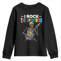 Autism Skeleton Rocker Youth Sweatshirt I Rock The Spectrum Autism Awareness