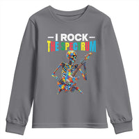 Autism Skeleton Rocker Youth Sweatshirt I Rock The Spectrum Autism Awareness