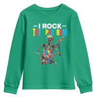 Autism Skeleton Rocker Youth Sweatshirt I Rock The Spectrum Autism Awareness