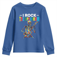 Autism Skeleton Rocker Youth Sweatshirt I Rock The Spectrum Autism Awareness