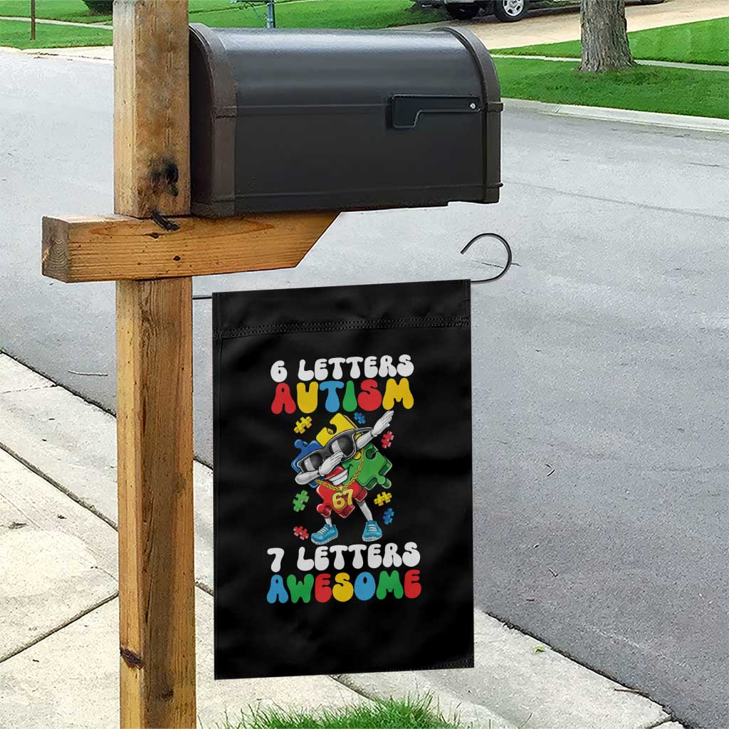 Funny 67 Autism Awareness Garden Flag 6 Letters Autism 7 Letters Awesome Dabbing Puzzle