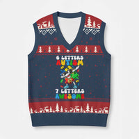 Funny 67 Autism Awareness V-Neck Knit Sweater Vest 6 Letters Autism 7 Letters Awesome Dabbing Puzzle