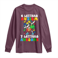 Funny 67 Autism Awareness Long Sleeve Shirt 6 Letters Autism 7 Letters Awesome Dabbing Puzzle