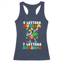 Funny 67 Autism Awareness Racerback Tank Top 6 Letters Autism 7 Letters Awesome Dabbing Puzzle