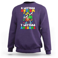 Funny 67 Autism Awareness Sweatshirt 6 Letters Autism 7 Letters Awesome Dabbing Puzzle