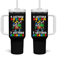 Funny 67 Autism Awareness Tumbler With Handle 6 Letters Autism 7 Letters Awesome Dabbing Puzzle