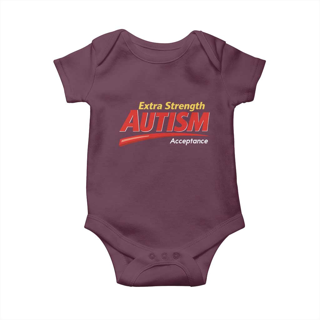 Funny Extra Strength Autism Acceptance Inappropriate Autism Meme Baby Onesie