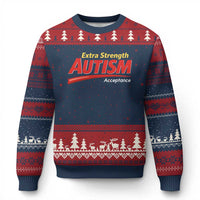 Funny Extra Strength Autism Acceptance Inappropriate Autism Meme Ugly Christmas Sweater