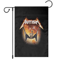 Autism Skeleton Rocker Garden Flag Hardcore Rock Style Artwork
