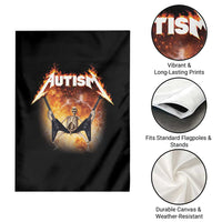 Autism Skeleton Rocker Garden Flag Hardcore Rock Style Artwork