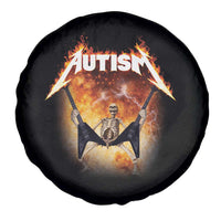 Autism Skeleton Rocker Spare Tire Cover Hardcore Rock Style Artwork