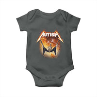 Autism Skeleton Rocker Baby Onesie Hardcore Rock Style Artwork