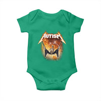 Autism Skeleton Rocker Baby Onesie Hardcore Rock Style Artwork