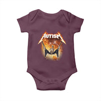 Autism Skeleton Rocker Baby Onesie Hardcore Rock Style Artwork