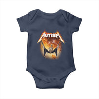 Autism Skeleton Rocker Baby Onesie Hardcore Rock Style Artwork