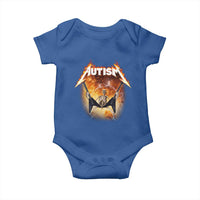 Autism Skeleton Rocker Baby Onesie Hardcore Rock Style Artwork