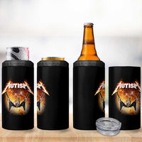 Autism Skeleton Rocker 4 in 1 Can Cooler Tumbler Hardcore Rock Style Artwork