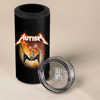 Autism Skeleton Rocker 4 in 1 Can Cooler Tumbler Hardcore Rock Style Artwork