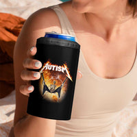 Autism Skeleton Rocker 4 in 1 Can Cooler Tumbler Hardcore Rock Style Artwork