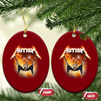 Autism Skeleton Rocker Ceramic Ornament Hardcore Rock Style Artwork