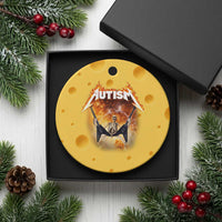 Autism Skeleton Rocker Ceramic Ornament Hardcore Rock Style Artwork