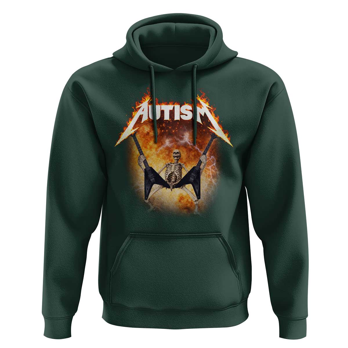Autism Skeleton Rocker Hoodie Hardcore Rock Style Artwork