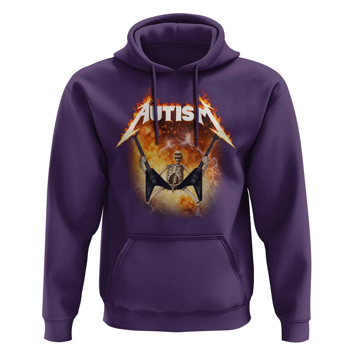 Autism Skeleton Rocker Hoodie Hardcore Rock Style Artwork