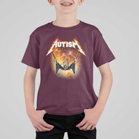 Autism Skeleton Rocker T Shirt For Kid Hardcore Rock Style Artwork