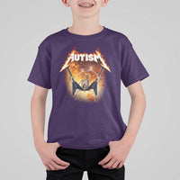 Autism Skeleton Rocker T Shirt For Kid Hardcore Rock Style Artwork