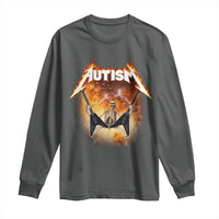 Autism Skeleton Rocker Long Sleeve Shirt Hardcore Rock Style Artwork