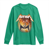 Autism Skeleton Rocker Long Sleeve Shirt Hardcore Rock Style Artwork