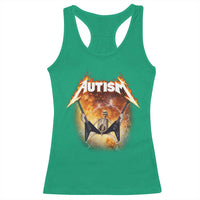 Autism Skeleton Rocker Racerback Tank Top Hardcore Rock Style Artwork