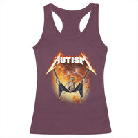 Autism Skeleton Rocker Racerback Tank Top Hardcore Rock Style Artwork