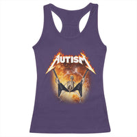 Autism Skeleton Rocker Racerback Tank Top Hardcore Rock Style Artwork