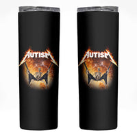 Autism Skeleton Rocker Skinny Tumbler Hardcore Rock Style Artwork