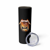 Autism Skeleton Rocker Skinny Tumbler Hardcore Rock Style Artwork