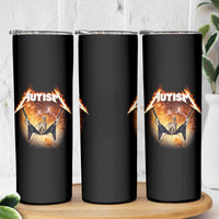 Autism Skeleton Rocker Skinny Tumbler Hardcore Rock Style Artwork
