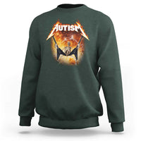 Autism Skeleton Rocker Sweatshirt Hardcore Rock Style Artwork
