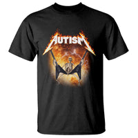 Autism Skeleton Rocker T Shirt Hardcore Rock Style Artwork