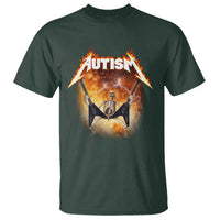 Autism Skeleton Rocker T Shirt Hardcore Rock Style Artwork