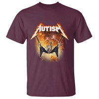 Autism Skeleton Rocker T Shirt Hardcore Rock Style Artwork