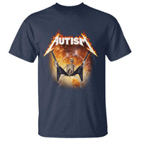Autism Skeleton Rocker T Shirt Hardcore Rock Style Artwork