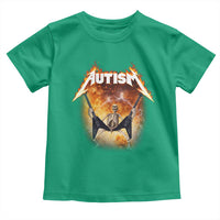 Autism Skeleton Rocker Toddler T Shirt Hardcore Rock Style Artwork