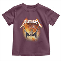 Autism Skeleton Rocker Toddler T Shirt Hardcore Rock Style Artwork