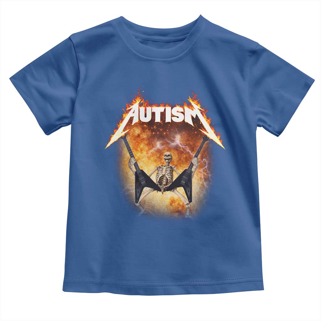 Autism Skeleton Rocker Toddler T Shirt Hardcore Rock Style Artwork