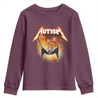 Autism Skeleton Rocker Youth Sweatshirt Hardcore Rock Style Artwork