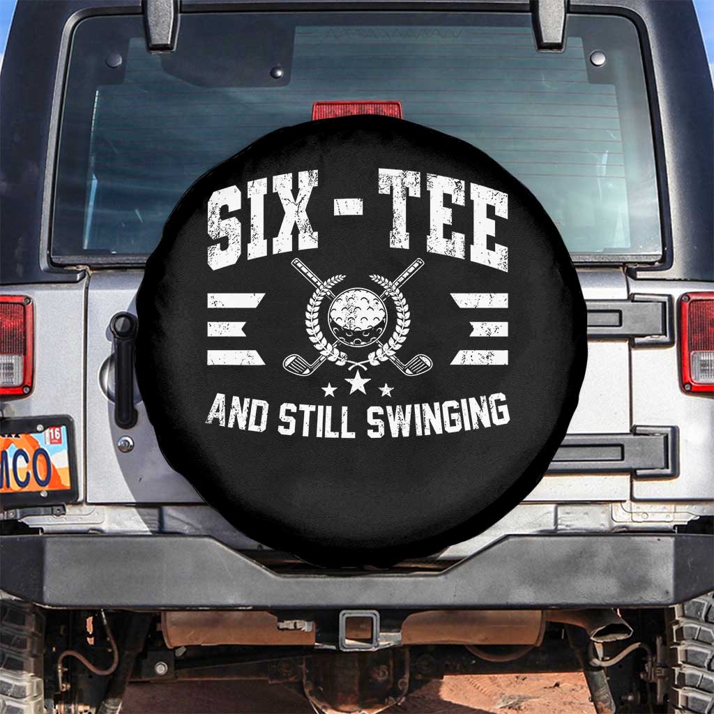 60th Birthday Golf Spare Tire Cover Funny Six Tee And Still Swinging 60 Years Old